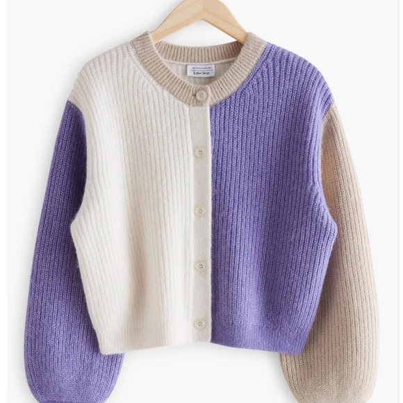 & Other Stories Sweaters - & Other Stories Colorblock Wool Blend Boxy Cardigan Size Medium M